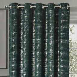 Rackhams Warwick Readymade Eyelet Curtains - 168cm x 183cm - Green - thumbnail 1
