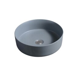 Rackhams 7844 Ceramic Vert Round Countertop Basin in Dark Grey - Dark Grey - Ceramic - One Size - thumbnail 2