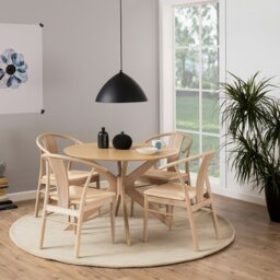 Rackhams I_Duncan Round Dining Table in White Oak - Brown - No - White - thumbnail 5