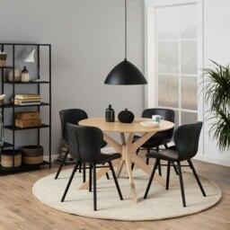 Rackhams I_Duncan Round Dining Table in White Oak - Brown - No - White - thumbnail 4