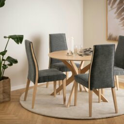 Rackhams I_Duncan Round Dining Table in White Oak - Brown - No - White - thumbnail 6