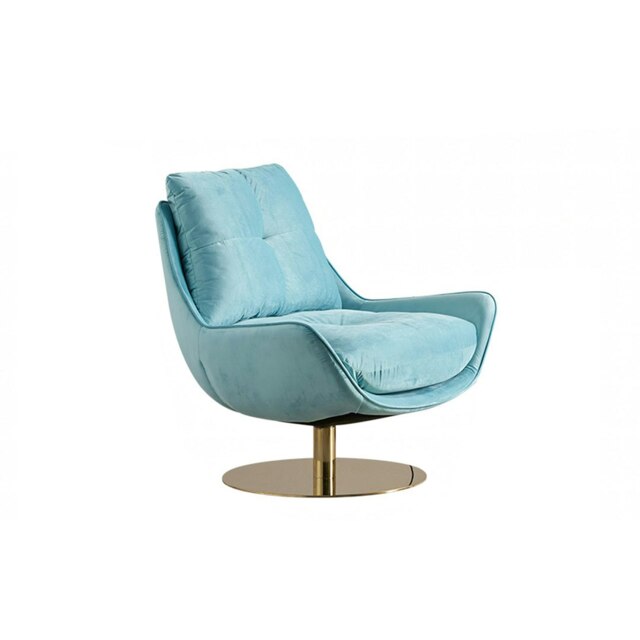 Rackhams Bonnet Swivel Lounge Chair With Ottoman - Blue - Armchair Only - image 1