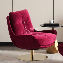 Rackhams Bonnet Swivel Lounge Chair With Ottoman - Blue - Armchair Only - thumbnail 6