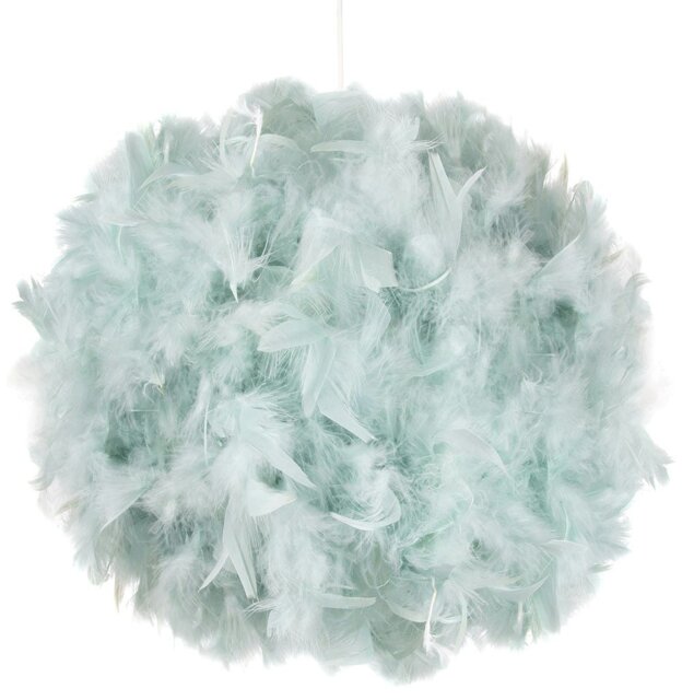 Rackhams Contemporary and Unique Large Duck Egg Real Feather Decorated Easy Fit Shade - image 1