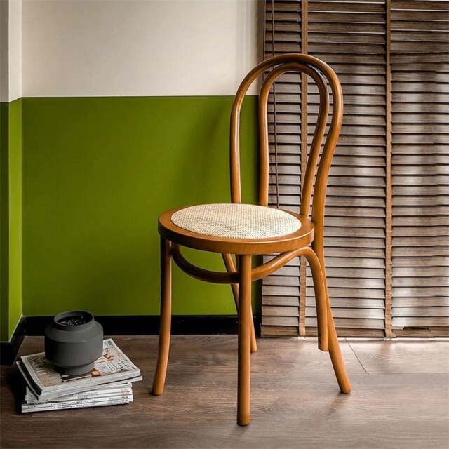 Rackhams Sonnet Dining Chair, Solid Wood - Walnut - Style B (With Rattan Seat) - Style B (With Rattan Seat) - image 1