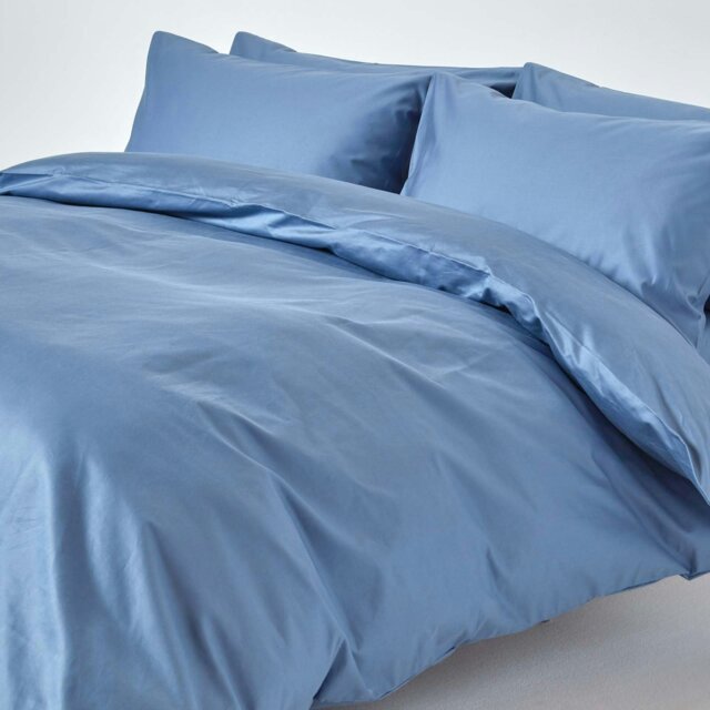 Rackhams Premium 1000 TC Egyptian Cotton Sateen Weave Duvet Cover Set - Air Force Blue - Double - image 1