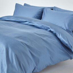 Rackhams Premium 1000 TC Egyptian Cotton Sateen Weave Duvet Cover Set - Air Force Blue - Double