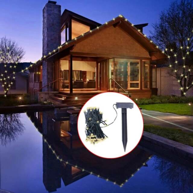 Rackhams LED Solar String Lights Warm White Christmas Decoration - image 1