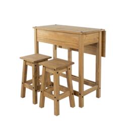 Rackhams Corona Breakfast Drop-Leaf Dining Set with Stools - Grey Wax - thumbnail 5