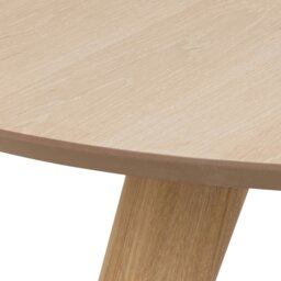 Rackhams Townsville Round Dining Table in White and Oak Included 4 Batilda Dining Chairs with Grey Fabric and Oak - Brown - No - White - thumbnail 5