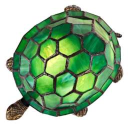Rackhams Beautifully Hand Crafted Green Glass Tortoise Tiffany Lamp - thumbnail 2