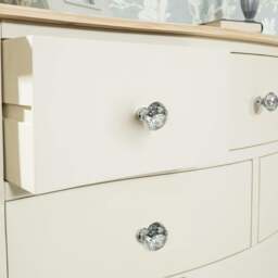 Rackhams Juliette Vintage Chic 6 Drawer Large Chest with Crystal Handles - White - thumbnail 4
