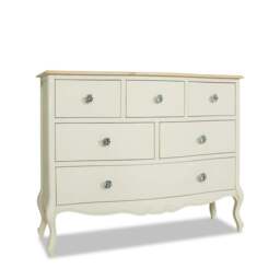 Rackhams Juliette Vintage Chic 6 Drawer Large Chest with Crystal Handles - White - thumbnail 5