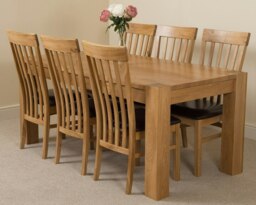 Rackhams Kuba Large Oak Dining Table with Harvard Oak Chairs - Natural Oak - 6 chairs - thumbnail 2