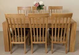 Rackhams Kuba Large Oak Dining Table with Harvard Oak Chairs - Natural Oak - 6 chairs - thumbnail 3