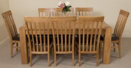 Rackhams Kuba Large Oak Dining Table with Harvard Oak Chairs - Natural Oak - 6 chairs - thumbnail 5