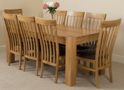 Rackhams Kuba Large Oak Dining Table with Harvard Oak Chairs - Natural Oak - 6 chairs - thumbnail 4