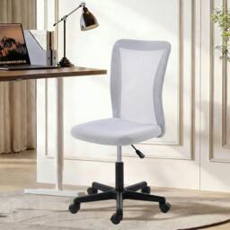 Rackhams Mesh Office Chair Armless Adjustable Height White - Yes - Office Chair - 43W x 54D x 85-97H cm