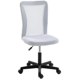 Rackhams Mesh Office Chair Armless Adjustable Height White - Yes - Office Chair - 43W x 54D x 85-97H cm - thumbnail 2