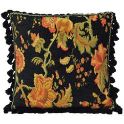 Rackhams Fairvale Cushion Cover - Black - 55x55cm - Black - 100% Polyester