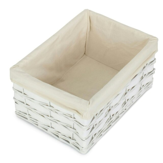 Rackhams Whitewash Scandi Storage Basket With White Lining - Extra Large - image 1