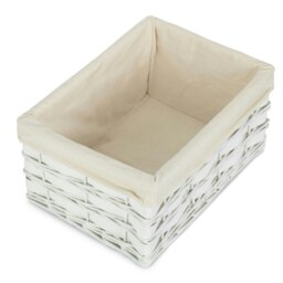 Rackhams Whitewash Scandi Storage Basket With White Lining - Extra Large - thumbnail 1