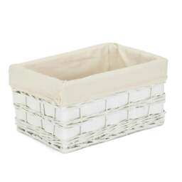 Rackhams Whitewash Scandi Storage Basket With White Lining - Extra Large - thumbnail 4