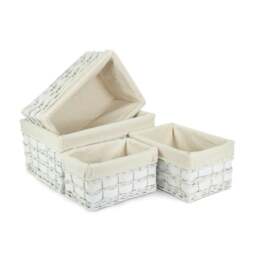 Rackhams Whitewash Scandi Storage Basket With White Lining - Extra Large - thumbnail 2