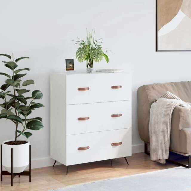 Rackhams Chest of Drawers White 69.5x34x90 cm Engineered Wood - image 1