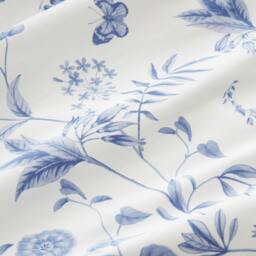 Rackhams Thea Floral 200 Thread Count Cotton Reversible Duvet Cover Set Blue - Single - Blue - thumbnail 5