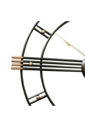 Rackhams 60cm Dia Round Skeleton Metal Wall Clock with Gold Needles - Black - thumbnail 4
