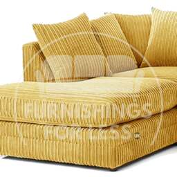 Rackhams Luxor Full Cord Fabric 5 Seater Corner Sofa Scatter Back - Mustard - Left Hand Facing - thumbnail 6