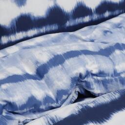 Rackhams Reversible Polycotton Tiedye Tassel Trim Duvet Cover and Pillowcase Set - Blue - Single (135cm x 200cm) - thumbnail 6