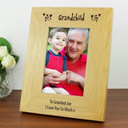Rackhams Personalised Oak Finish 6x4 Grandchild Photo Frame
