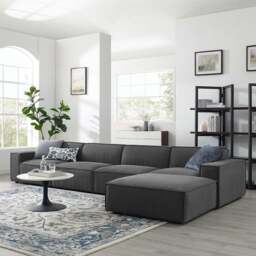 Rackhams Lynnbrook Two Seater, Three Seater, Four Sofa, Four Sofa Corner, Linen - 280cm - Dark Grey - thumbnail 4
