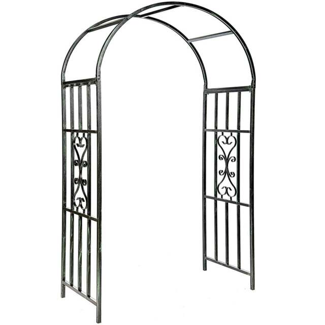 Rackhams Metal Garden Patio Wedding Rose Arch Arbour Archway Climbing Plant Trellis Black - image 1