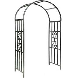 Rackhams Metal Garden Patio Wedding Rose Arch Arbour Archway Climbing Plant Trellis Black - thumbnail 2