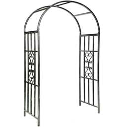 Rackhams Metal Garden Patio Wedding Rose Arch Arbour Archway Climbing Plant Trellis Black - thumbnail 1