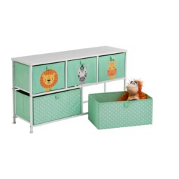 Rackhams Jungle 5 Drawer Kids Storage Chest - Green/White - thumbnail 6