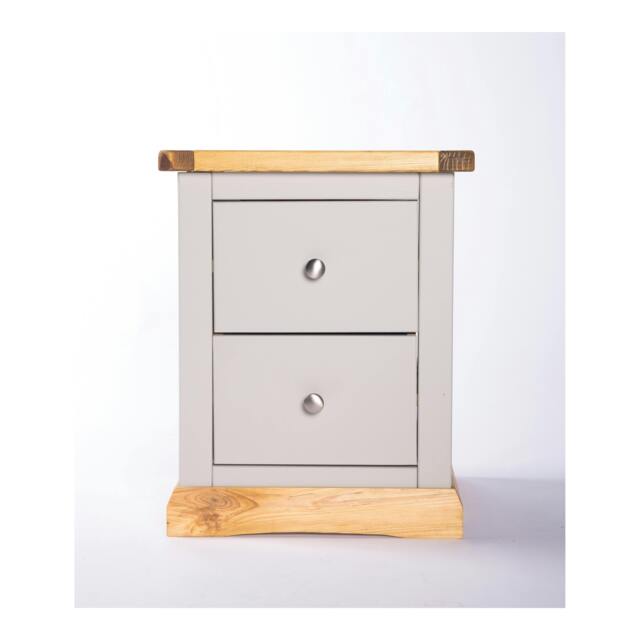 Rackhams Bomporto 2 Drawer Bedside Table - Light Grey - image 1