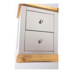 Rackhams Bomporto 2 Drawer Bedside Table - Light Grey - thumbnail 4