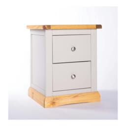 Rackhams Bomporto 2 Drawer Bedside Table - Light Grey - thumbnail 2