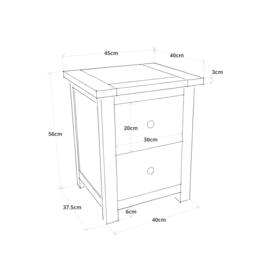 Rackhams Bomporto 2 Drawer Bedside Table - Light Grey - thumbnail 5
