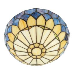 Rackhams Lavender Purple Stained Glass Domed Tiffany Pendant Shade with Chains - thumbnail 5