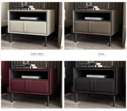 Rackhams Mogensen Bedside Table, Grey - Burgundy - thumbnail 6