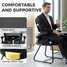 Rackhams Conference Chair, Reception Office Chair with Flip-up Armrest - thumbnail 5