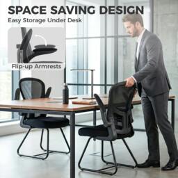 Rackhams Conference Chair, Reception Office Chair with Flip-up Armrest - thumbnail 4