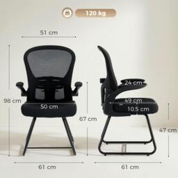 Rackhams Conference Chair, Reception Office Chair with Flip-up Armrest - thumbnail 3