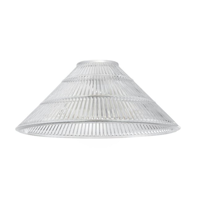 Rackhams Modern Designer Transparent Ridged Glass Easy Fit Pendant Shade in Cone Shape - image 1