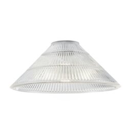 Rackhams Modern Designer Transparent Ridged Glass Easy Fit Pendant Shade in Cone Shape - thumbnail 2